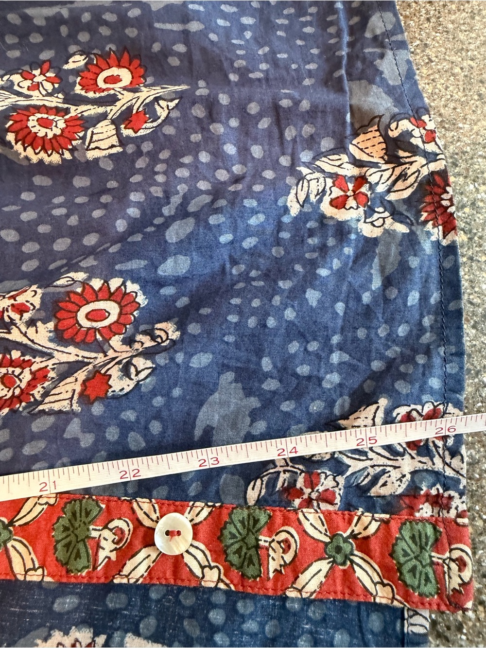 THML Blue Floral 100% Cotton Boho Ruffle Sleeve Blouse Top M - Picture 16 of 16